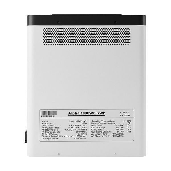 Портативная зарядная станция Sako Alpha-ESS-1000W/2KWh мощность 1000 Вт, энергоемкость 2009.6 Вт&middot;ч, LifePO4