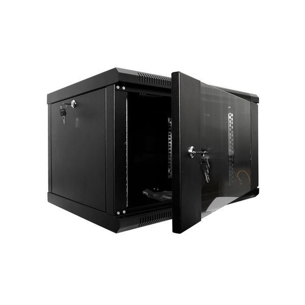 Шафа серверна SteelNet 4U 600 x 350 для мережевого обладнання (скло, чорний) 296741 фото