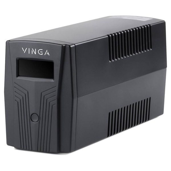 Джерело безперебійного живлення Vinga VPC-800PU 800ВА / 480 Вт з LCD-дисплеєм з USB у пластиковому корпусі