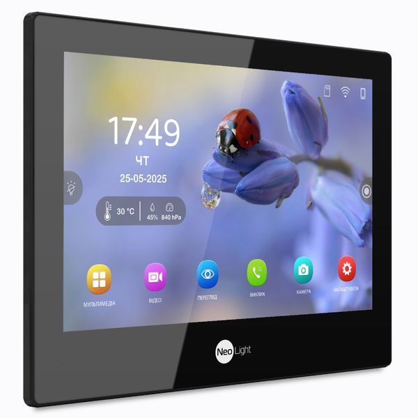 Комплект Neolight ALPHA Hybrid HD KIT B/Black: гібридний відеодомофон 8" з Wi-Fi та 2 Мп відеопанель 301763 фото