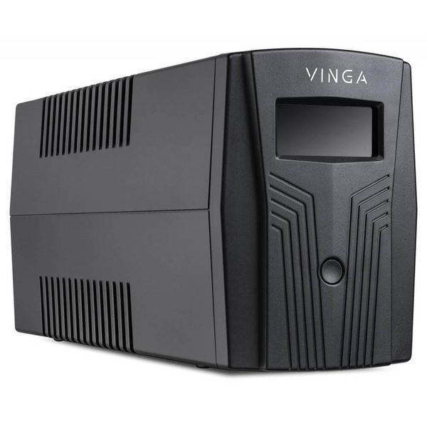 Джерело безперебійного живлення Vinga VPC-800PU 800ВА / 480 Вт з LCD-дисплеєм з USB у пластиковому корпусі