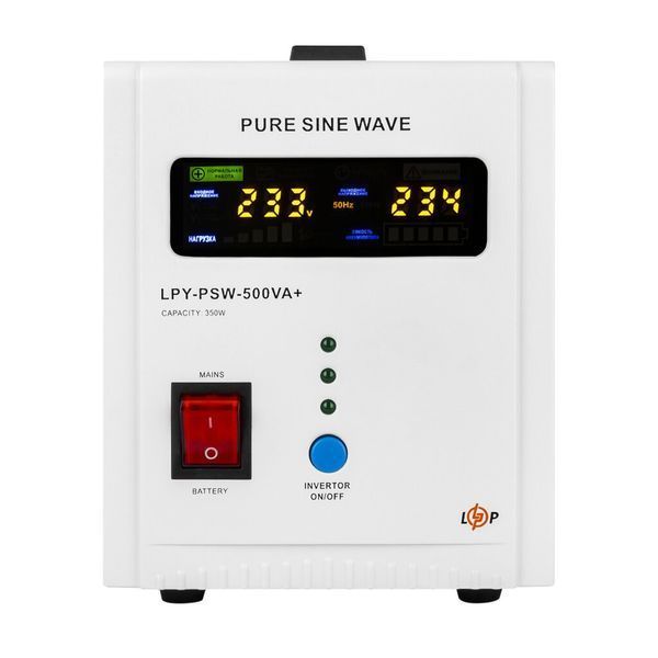 Джерело безперебійного живлення Logicpower LPY-PSW-500VA+ (350Вт) 12V 5A/10A лінійно-інтерактивне з правильною синусоїдою 114733 фото