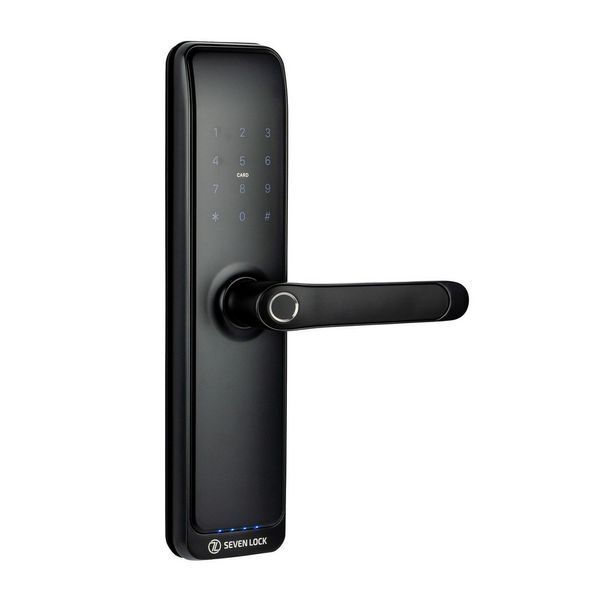 Умный дверной биометрический замок SEVEN LOCK SL-7767BFW (врезная часть 6068 Auto)