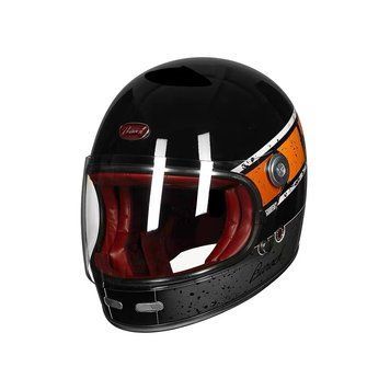 Мотошлем интеграл Beon B-510 FIBER graffiti SHINY BLACK/ORANGE (глянец черный/оранжевый), размер XL