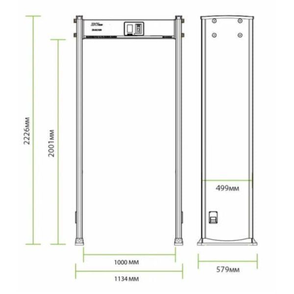 Арочный металлодетектор ZKTeco ZK-D1065-1М ширина 1 м, 6 зон детекции