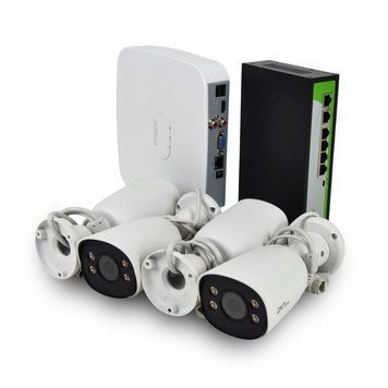 IP комплект видеонаблюдения с 4 камерами ZKTeco CCTV bundle kit №1