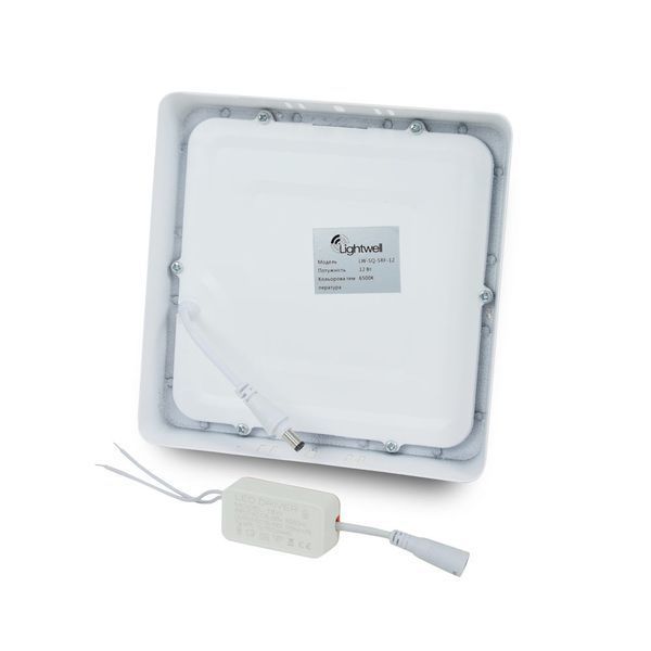 Комплект из 3-х светильников светодиодных LIGHTWELL LW-SQ-SRF-12 12 W квадрат накладной 2959361 фото