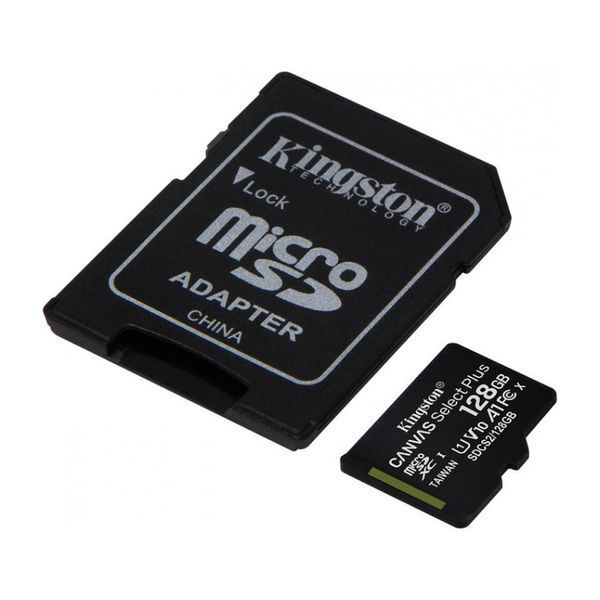 Карта пам'яті microSDXC Kingston 128GB Canvas Select Plus Class 10 UHS-I + SD-адаптер (SDCS2/128GB)