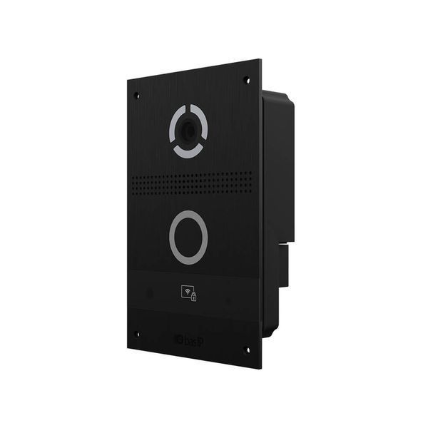 IP панель виклику Bas-IP AV-08FBL black з розпізнаванням облич і зчитувачем UKEY