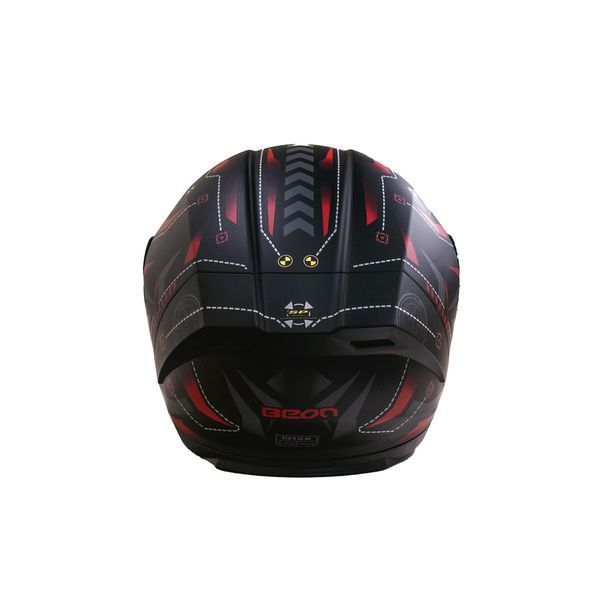 Мотошолом інтеграл Beon TECH MATT BLACK/RED (матовий чорний/червоний) розмір ХL 298716 фото