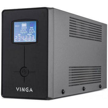 Источник бесперебойного питания Vinga VPC-1200MU 1200ВА / 720 Вт с LCD-дисплеем с USB в металлическом корпусе