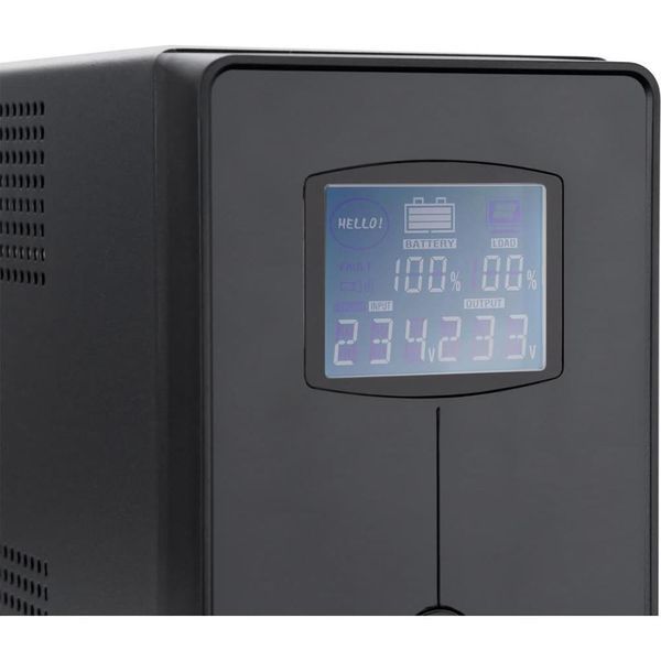 Джерело безперебійного живлення Vinga VPC-1200MU 1200ВА / 720 Вт з LCD-дисплеєм з USB у металевому корпусі 201125 фото