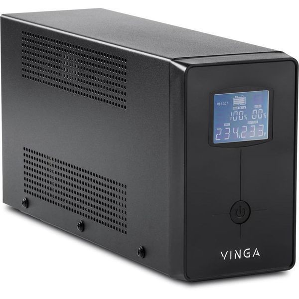Джерело безперебійного живлення Vinga VPC-1200MU 1200ВА / 720 Вт з LCD-дисплеєм з USB у металевому корпусі 201125 фото