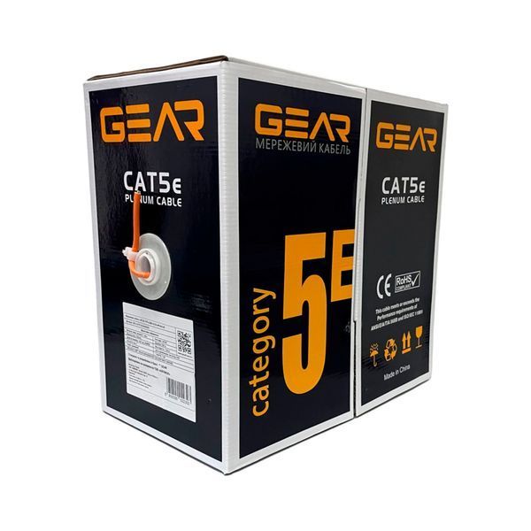 Кабель сетевой GEAR UTP 305м, cat.5e, CCA, 4*2*0,51, LSZH, indoor (GEC-UTPLCCA051305) 302512 фото