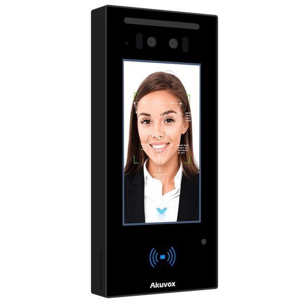 IP-панель виклику Akuvox E16C з біометричним терміналом розпізнавання облич (в масці), температури тіла та зчитувачем RFID карт 179851 фото