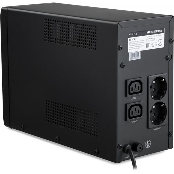 Джерело безперебійного живлення Vinga VPE-1500PRM2 1500ВА / 900 Вт з LED-індикацією у металевому корпусі 201127 фото