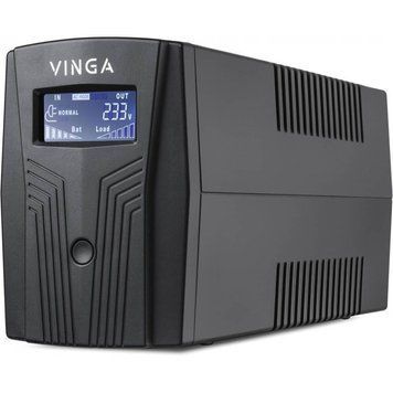 Источник бесперебойного питания Vinga VPC-1200PU 1200ВА / 720 Вт с LCD-дисплеем с USB в пластиковом корпусе