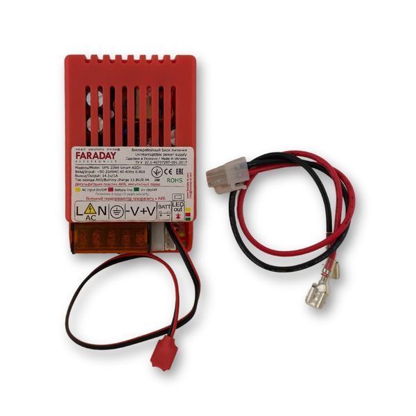 Безперебійний блок живлення Faraday Electronics UPS 20W Smart ASCH PL під акумулятор 4А/г в пластиковому корпусі 248837 фото