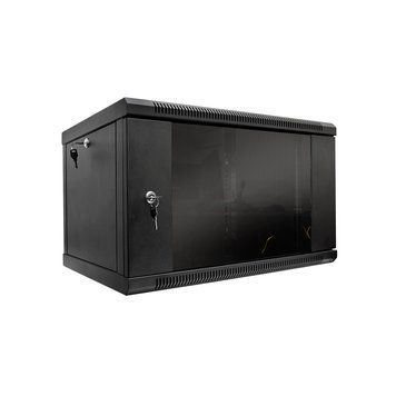 Шафа серверна SteelNet 6U 600 x 350 для мережевого обладнання (скло, чорний) 296743 фото
