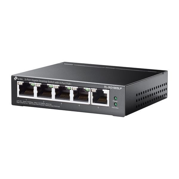 Комутатор TP-LINK TL-SG1005LP 5xGE/4xPoE+ 40W некерований 250м 144835 фото
