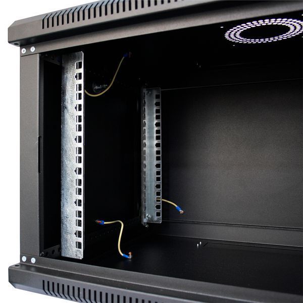 Шафа серверна SteelNet 6U 600 x 450 для мережевого обладнання (скло, чорний) 296744 фото