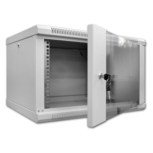 Шкаф серверный SteelNet 7U 600 x 400 для сетевого оборудования (стекло, серый) 289221 фото