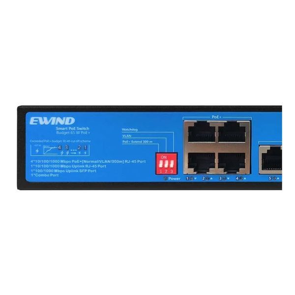 Неуправляемый гигабитный 7-портовый PoE-коммутатор Ewind EW-S1907CG-AP с 4 портами PoE 300994 фото