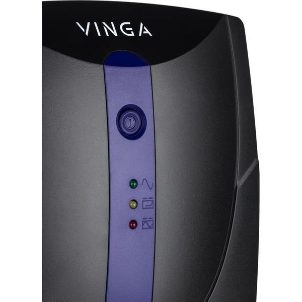 Джерело безперебійного живлення Vinga VPE-800PU 800ВА / 480 Вт з LED-індикацією з USB у пластиковому корпусі 201119 фото