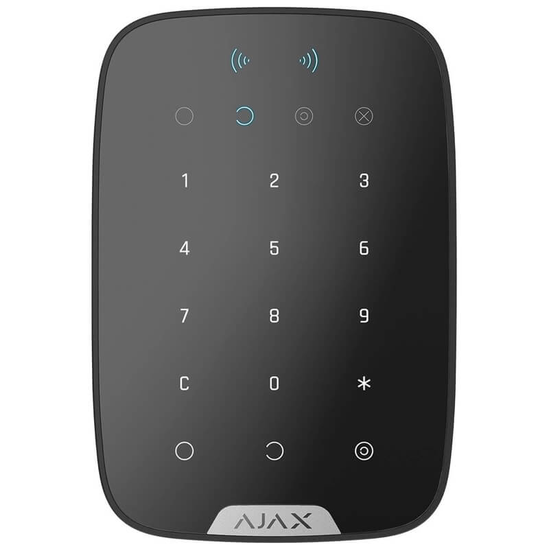 Беспроводная клавиатура с поддержкой защищенных бесконтактных карт Ajax Keypad Plus black